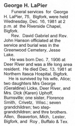 George LaPier Obit.