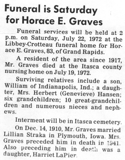 Horace Graves Obit.