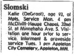 Katie DeGroot Obit.