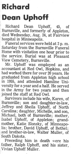 Richard Uphoff Obit.