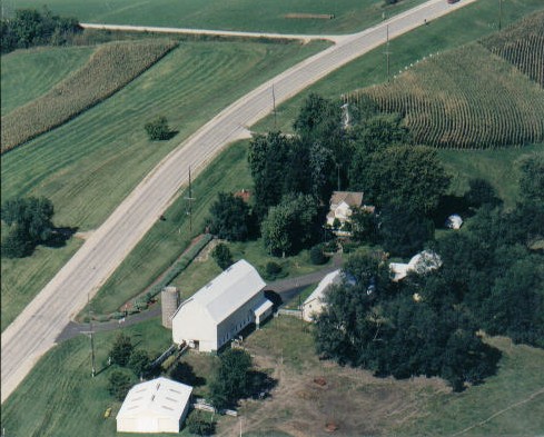 Ariel view of the Shaw HIll farm